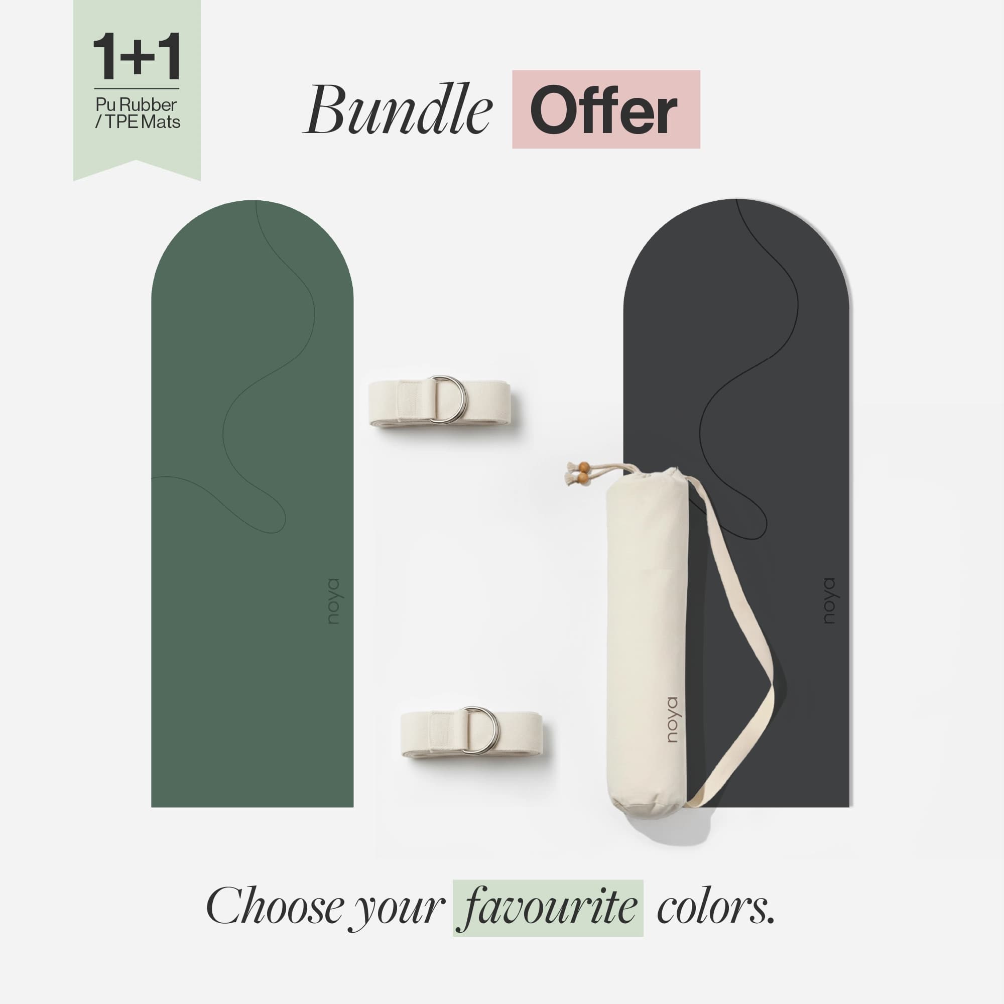 1+1 Noya Arch PU Rubber / TPE Mat - Green & Grey