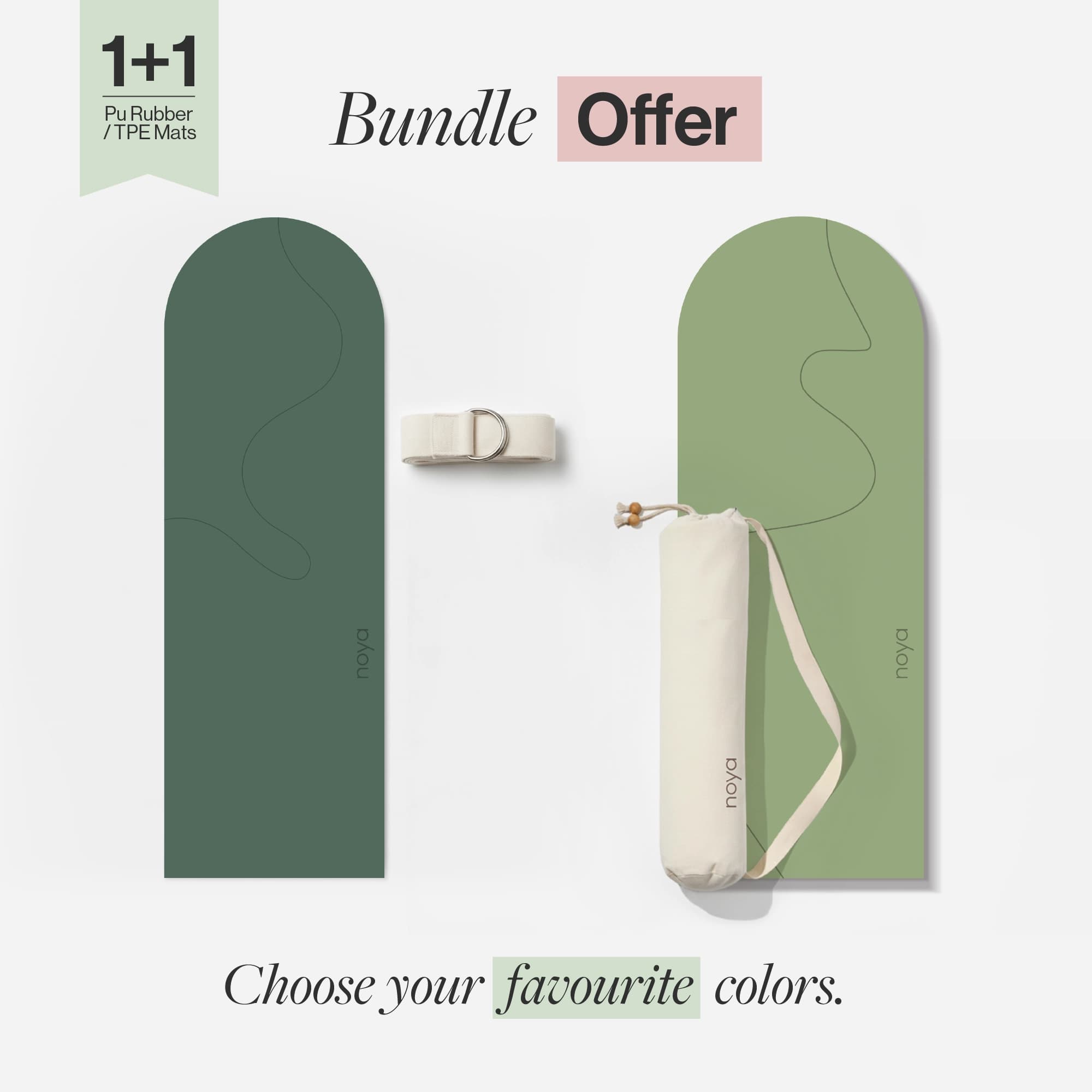 1+1 Noya Arch PU Rubber / TPE Mat - Green