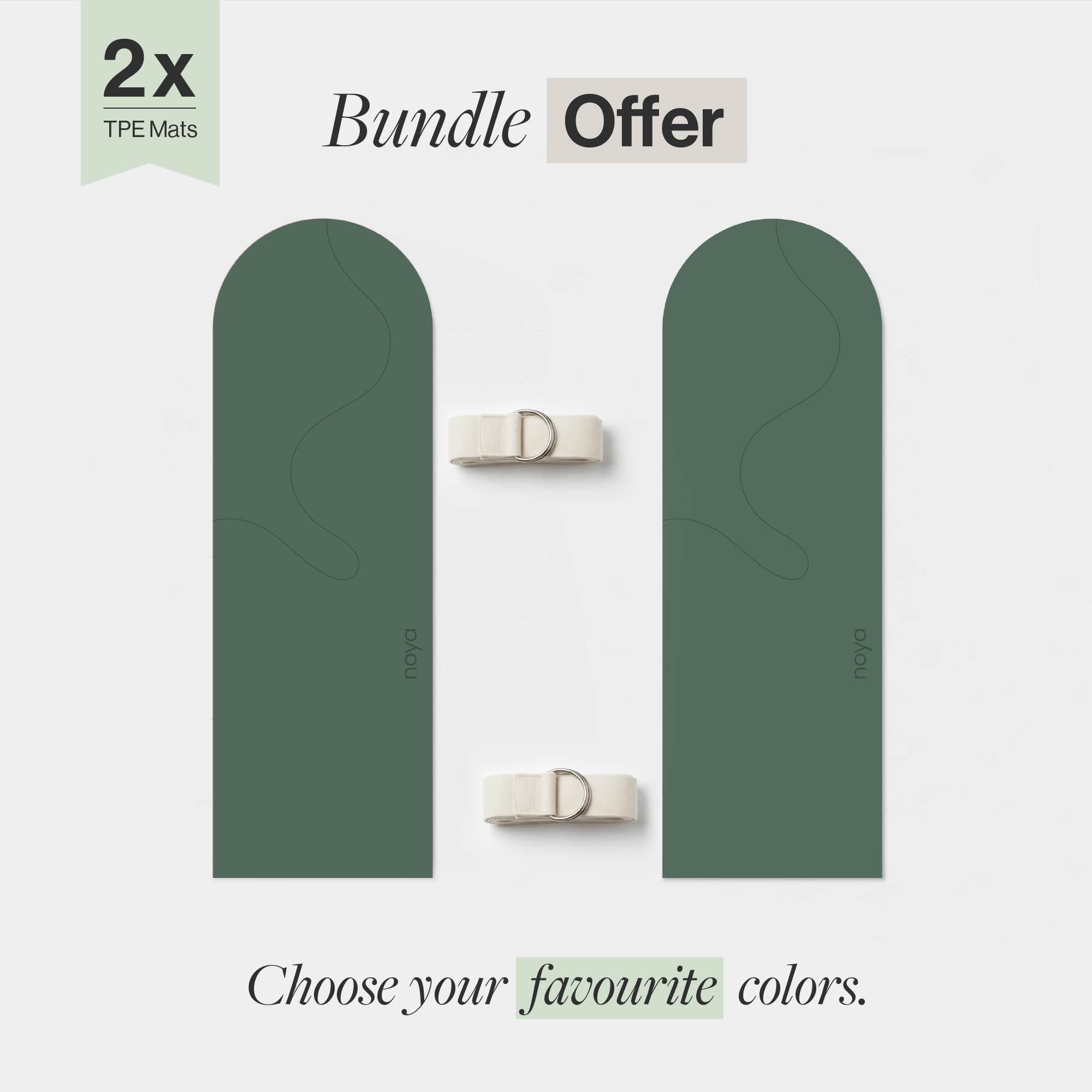 2x Noya Arch TPE Mat Bundle Offer - Green